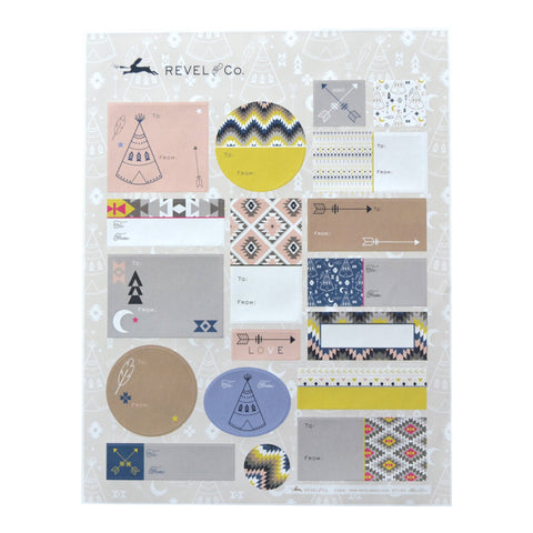 Tribal Sticker Labels - 2 Sheets
