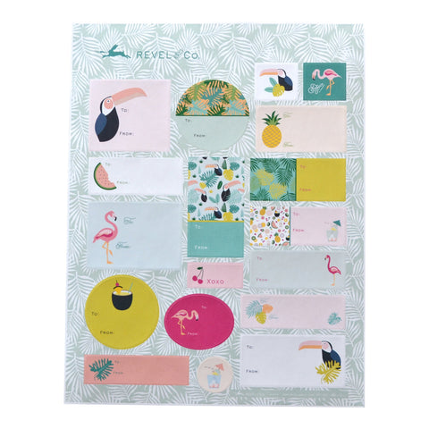 Tropical Sticker Labels - 2 Sheets